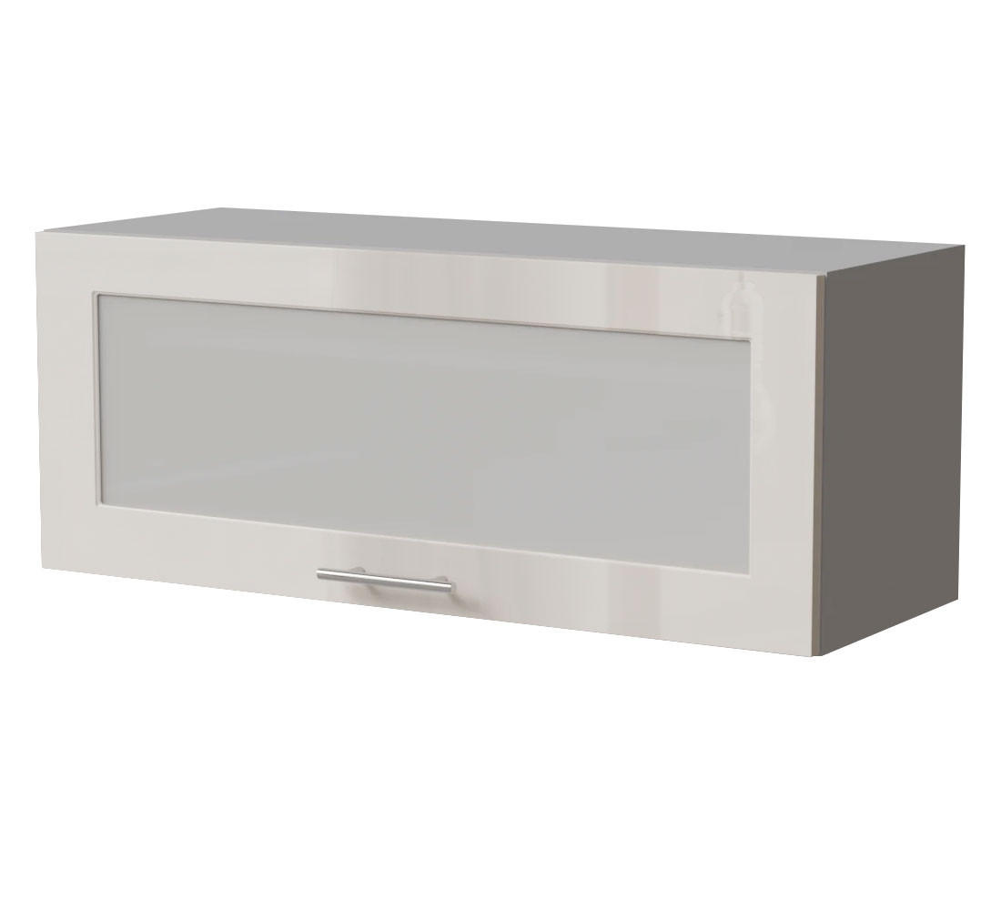 KLAPPHÄNGESCHRANK Brerra W4BS/90 WKF Grau / RAL 9001 creme Hochglanz 90 / 32,5 / 36cm - Creme/Grau, Holz/Holzwerkstoff (90/36/32.5cm) - Feldmann-Wohnen