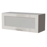 KLAPPHÄNGESCHRANK Brerra W4BS/90 WKF Grau / RAL 9001 creme Hochglanz 90 / 32,5 / 36cm - Creme/Grau, Holz/Holzwerkstoff (90/36/32.5cm) - Feldmann-Wohnen
