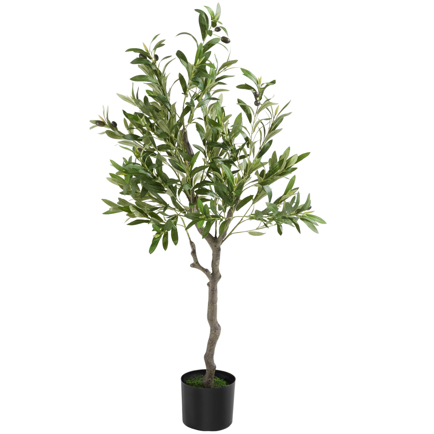 KÜNSTLICHER-OLIVENBAUM Oleand,stabiler Kunststoff-Blumentopf,grün - Grün, Kunststoff (120cm) - tectake