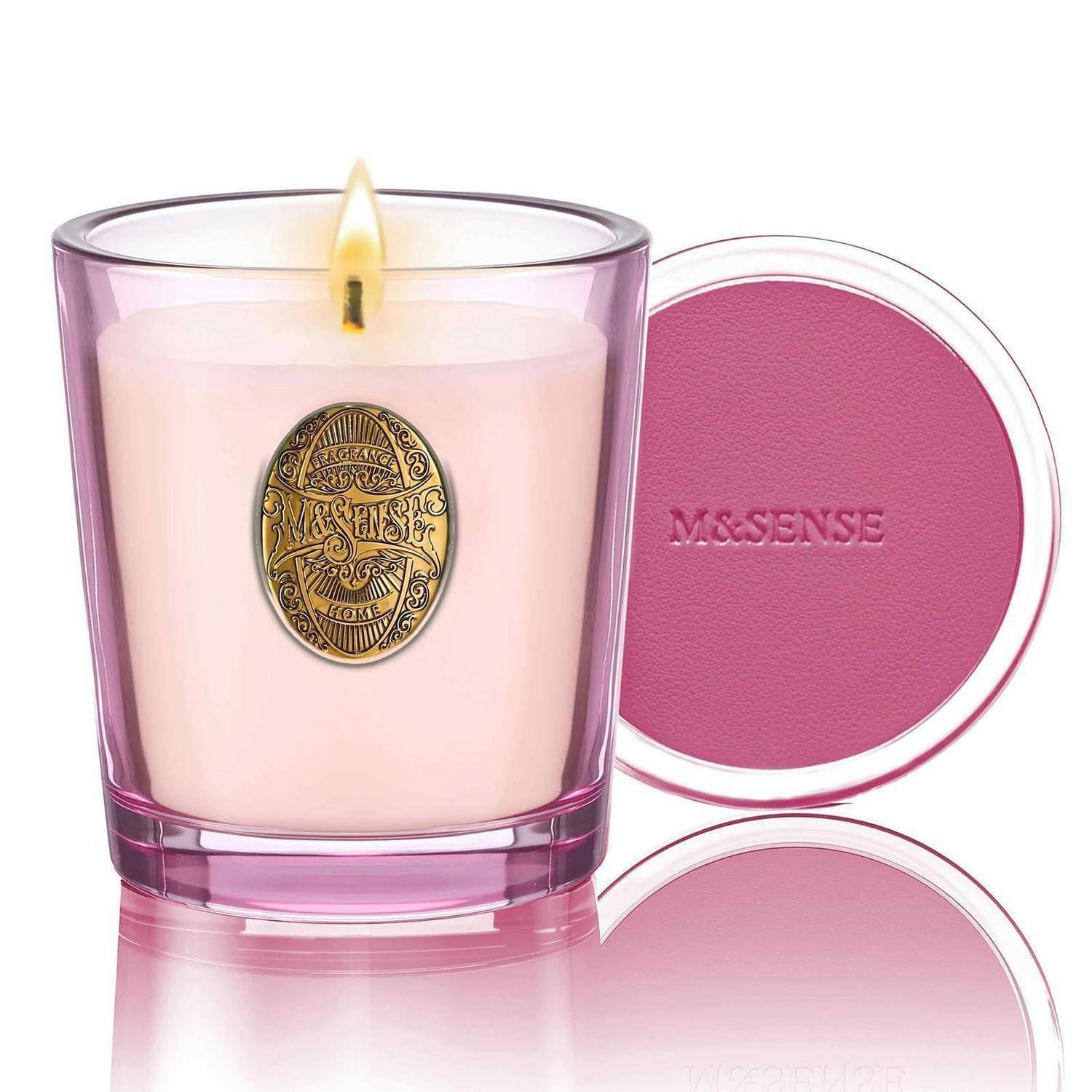 DUFTKERZE Jasmin Girlande 260g Sojawachs 55h Brenndauer - Rosa, Paraffin (15.8cm)