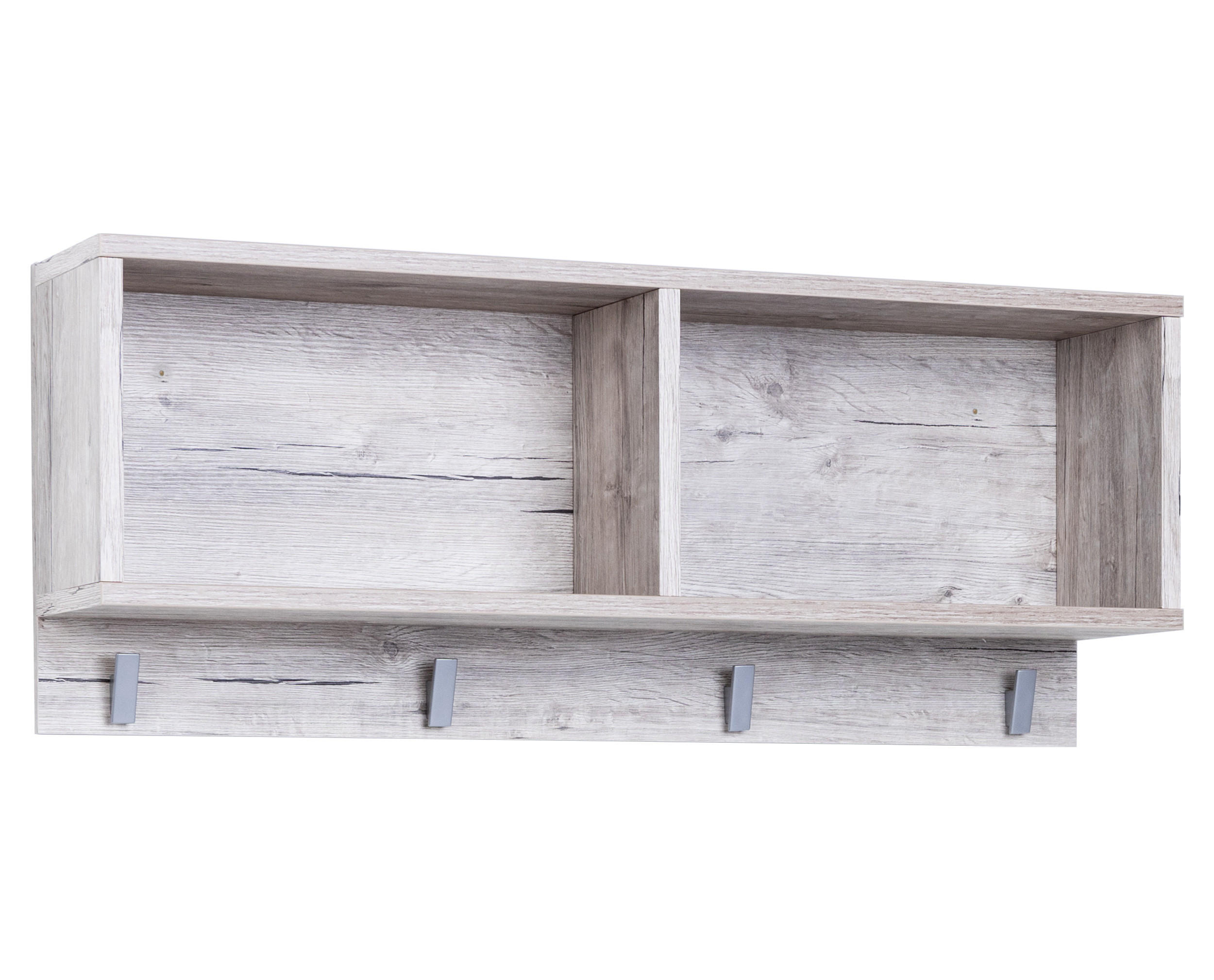 WANDREGAL Bente 2 offene Fächer 4 Haken - Eichefarben, Holzwerkstoff (78/32/20cm) - arthur berndt