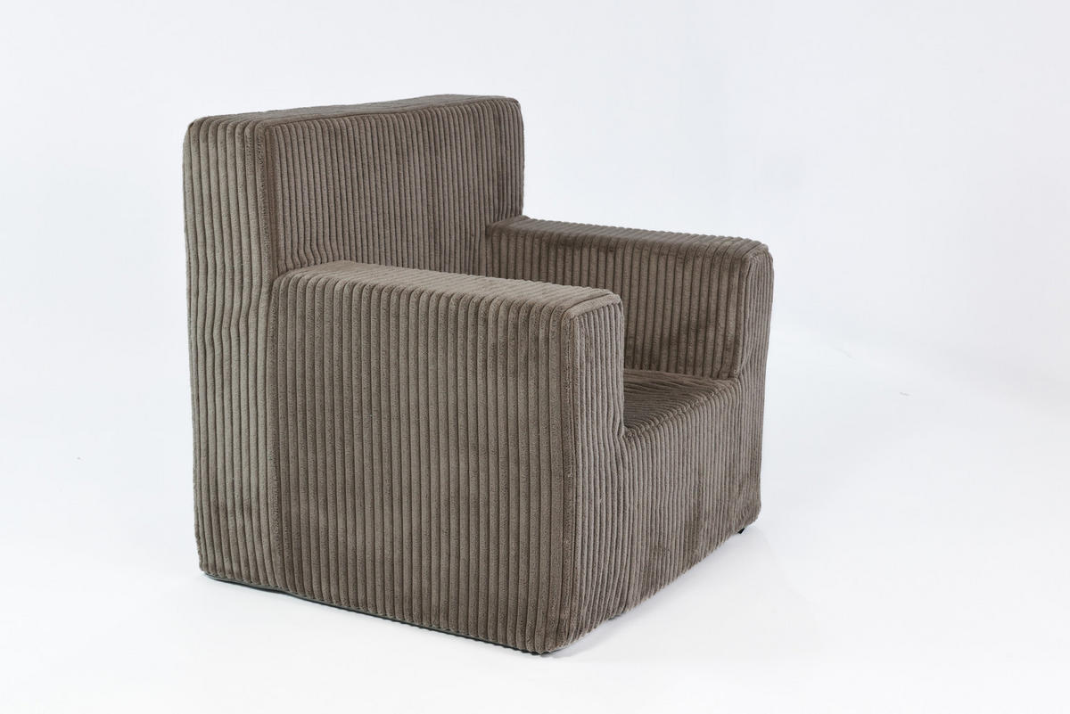 KINDERSESSEL aus Kuschel-Cord in Braun - Braun, Textil (51/47/33cm) - Fortisline