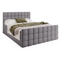 BOXBETT Dakota Duo mit Topper 140/200 Grau - Hellgrau, Holz/Textil (140/200cm) - Bromarkt