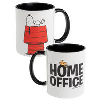 KAFFEEBECHER The Peanuts Snoopy Home Office Schwarz/Weiß 320 ml - Multicolor, Keramik (0.32L) - United Labels