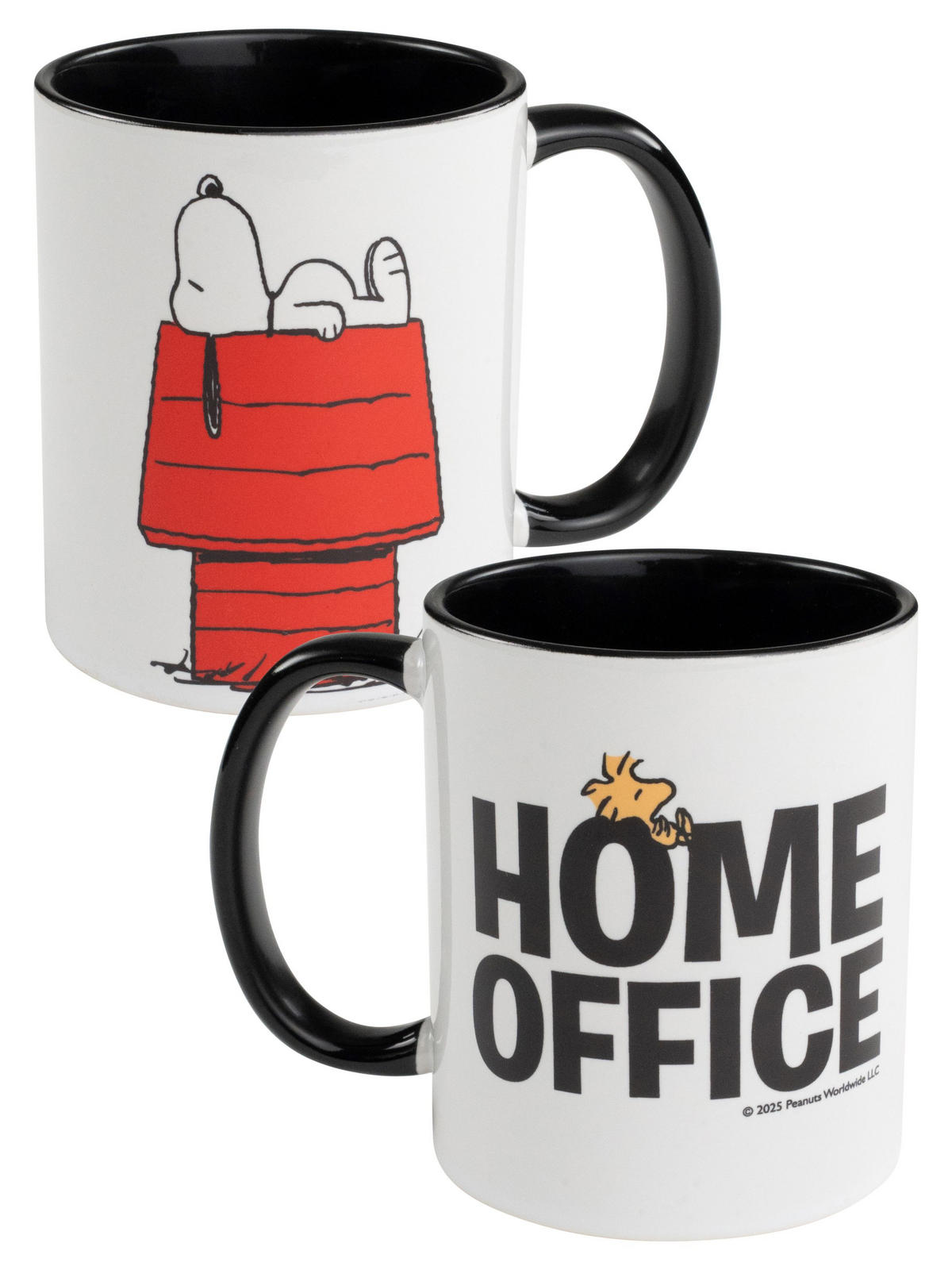 KAFFEEBECHER The Peanuts Snoopy Home Office Schwarz/Weiß 320 ml - Multicolor, Keramik (0.32L) - United Labels