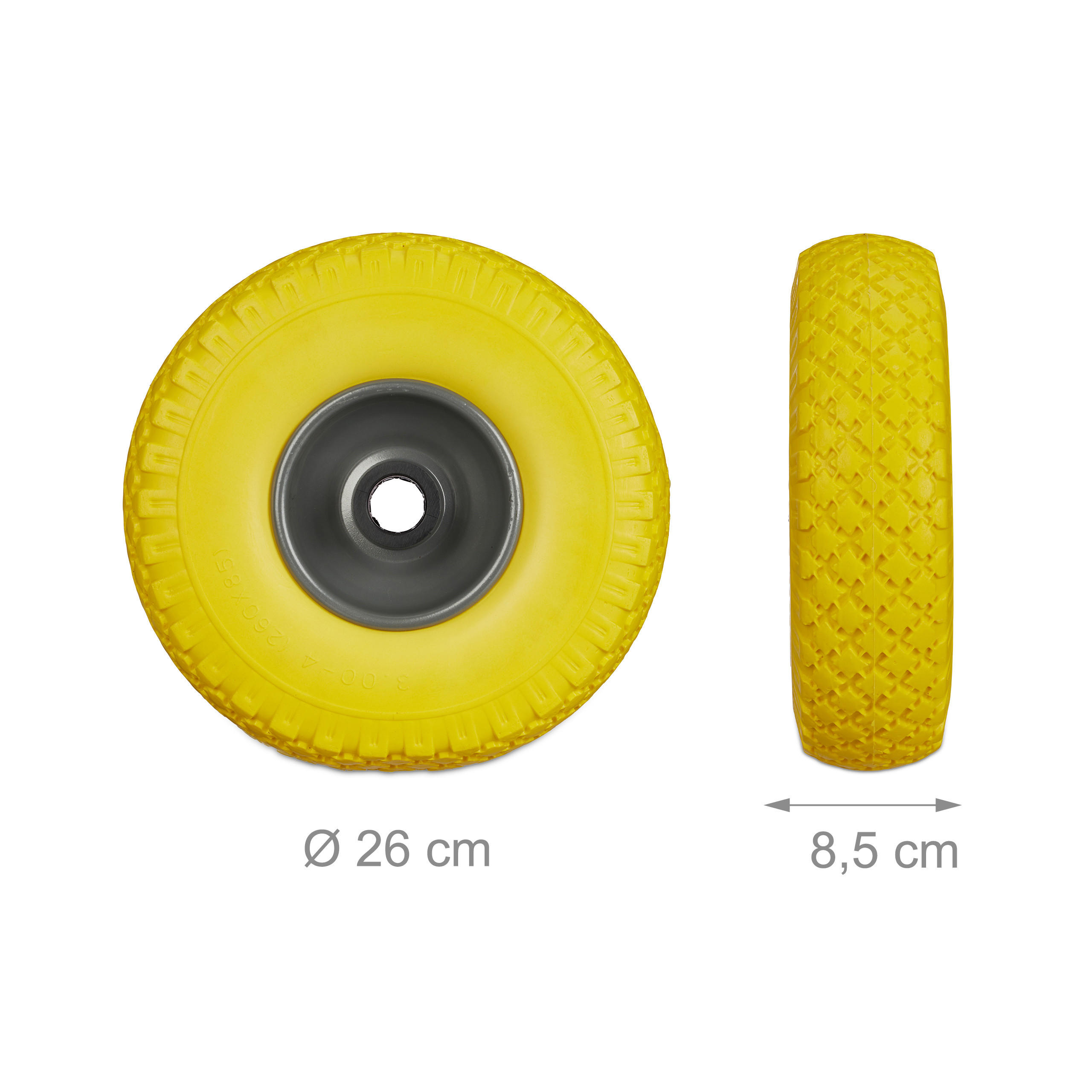 Thumbnail - Relaxdays 2Xsackkarrenrad, Mehrfarbig, Kunststoff, Metall, 26x26x8.5 cm, Gartenzubehör, Gartenpflege