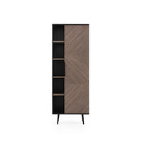 BÜCHERREGAL Elio Braun mit Graphit, mit Türen - Schwarz/Braun, Holzwerkstoff (150/80/41cm) - Bettso