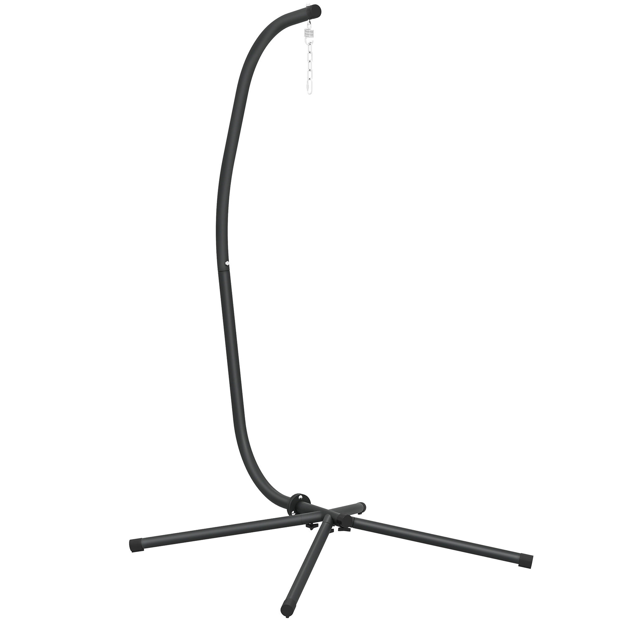 HÄNGESESSEL-GESTELL mit Kette Metall Schwarz - Schwarz, Metall (128/105/205cm) - Outsunny