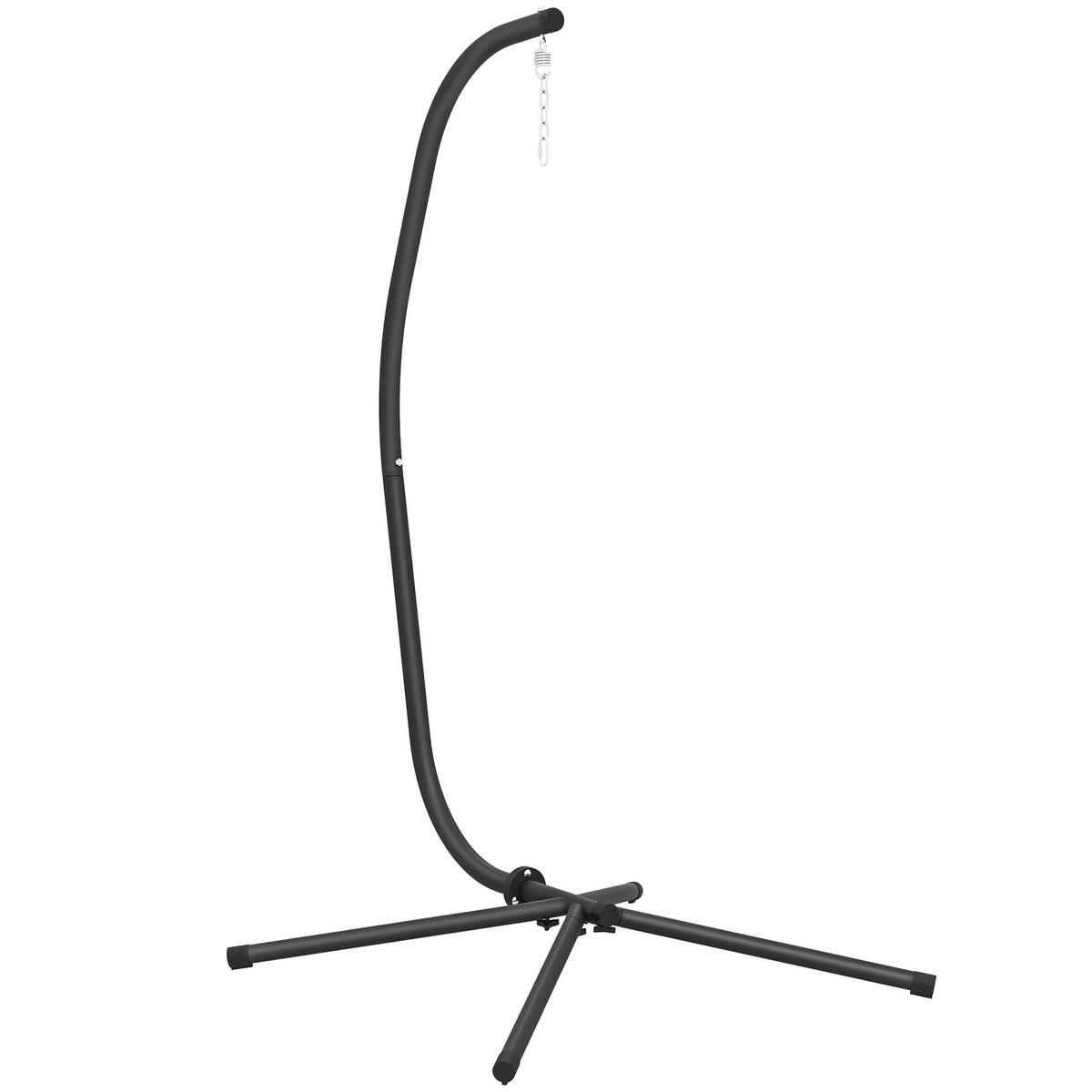 HÄNGESESSEL-GESTELL mit Kette Metall Schwarz - Schwarz, Metall (128/105/205cm) - Outsunny