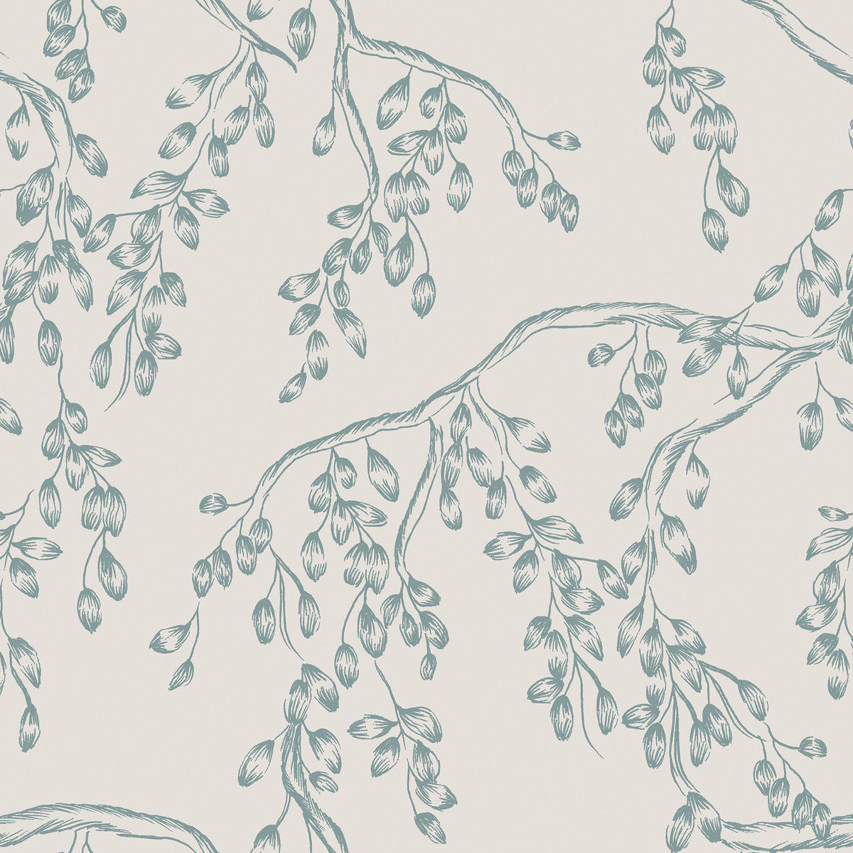 VLIESTAPETE Weidenzweige 1000x52cm - Blau, Papier/Kunststoff (52/1000cm) - LAURA ASHLEY
