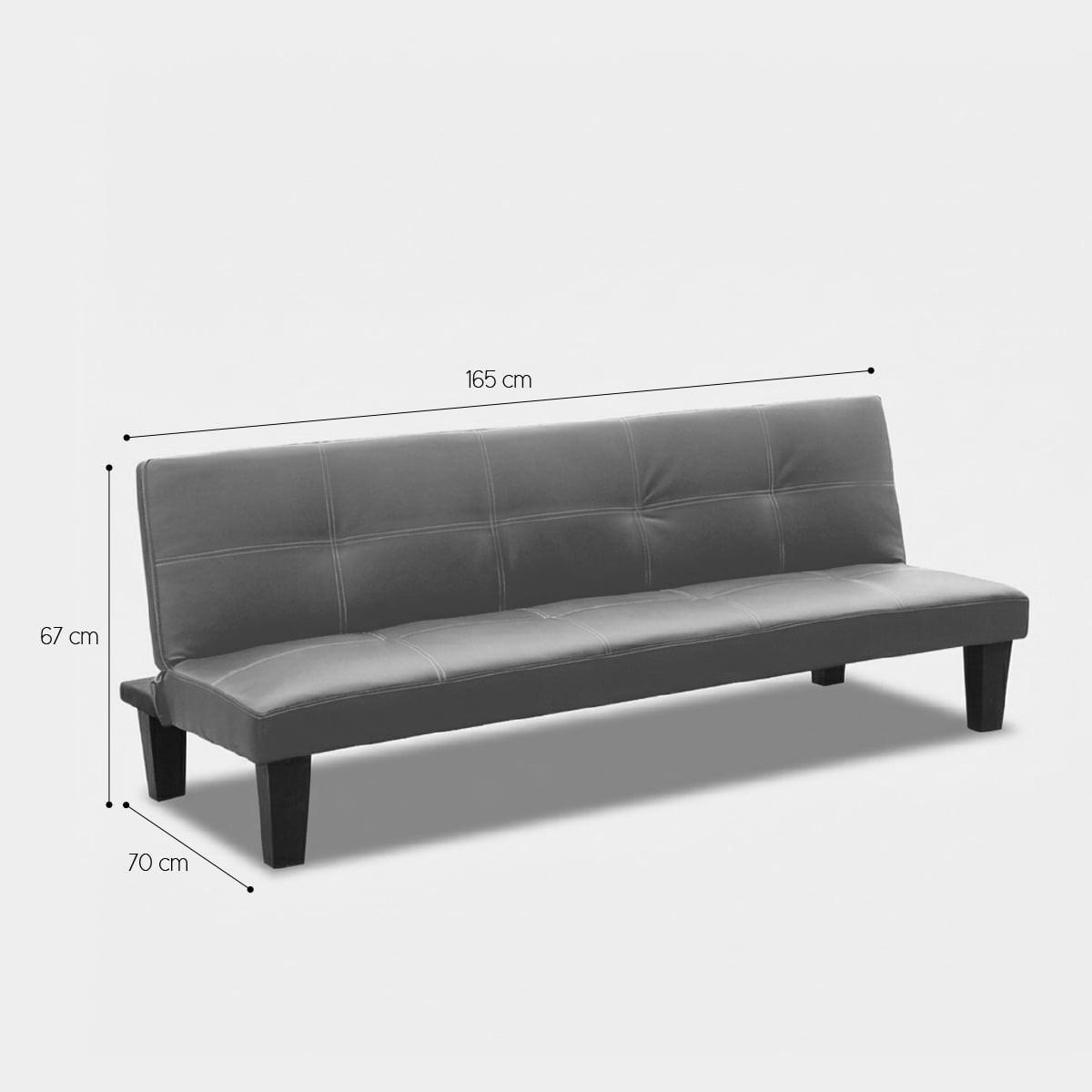 SCHLAFSOFA aus Kunstleder Topazio Joy - Schwarz - Schwarz, Leder (165/67/70cm) - Pasmara