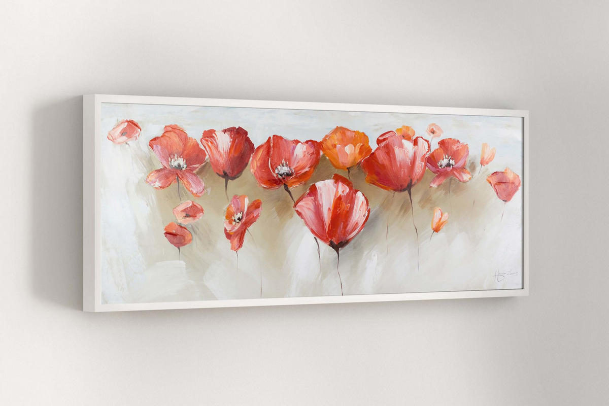 OLEJOMALBA 150/50 cm, Moře a pláž - červená, dřevo/textil (150/50cm) - KUNSTLOFT