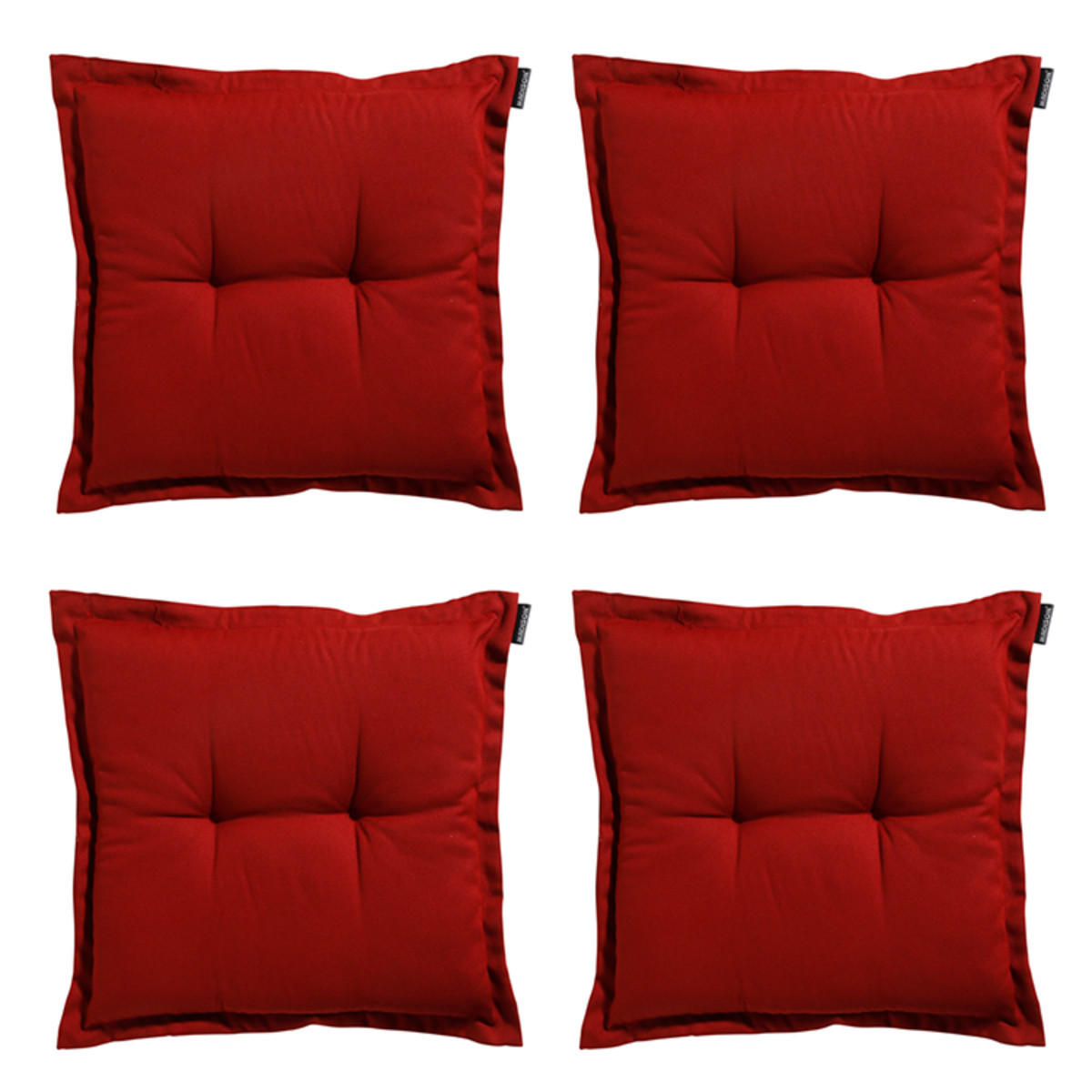 SITZKISSEN Rippe 50/50 cm 4er-Set - Rot, Textil (50/5/50cm) - Madison
