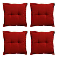 SITZKISSEN Rippe 50/50 cm 4er-Set - Rot, Textil (50/5/50cm) - Madison