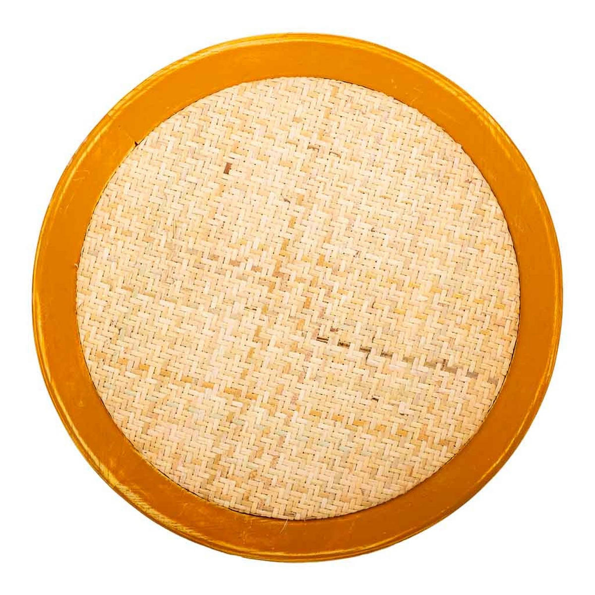 HOCKER aus Holz und Rattan, braun, 40x45cm - Braun, Holz (40/45/40cm) - Wanderlust