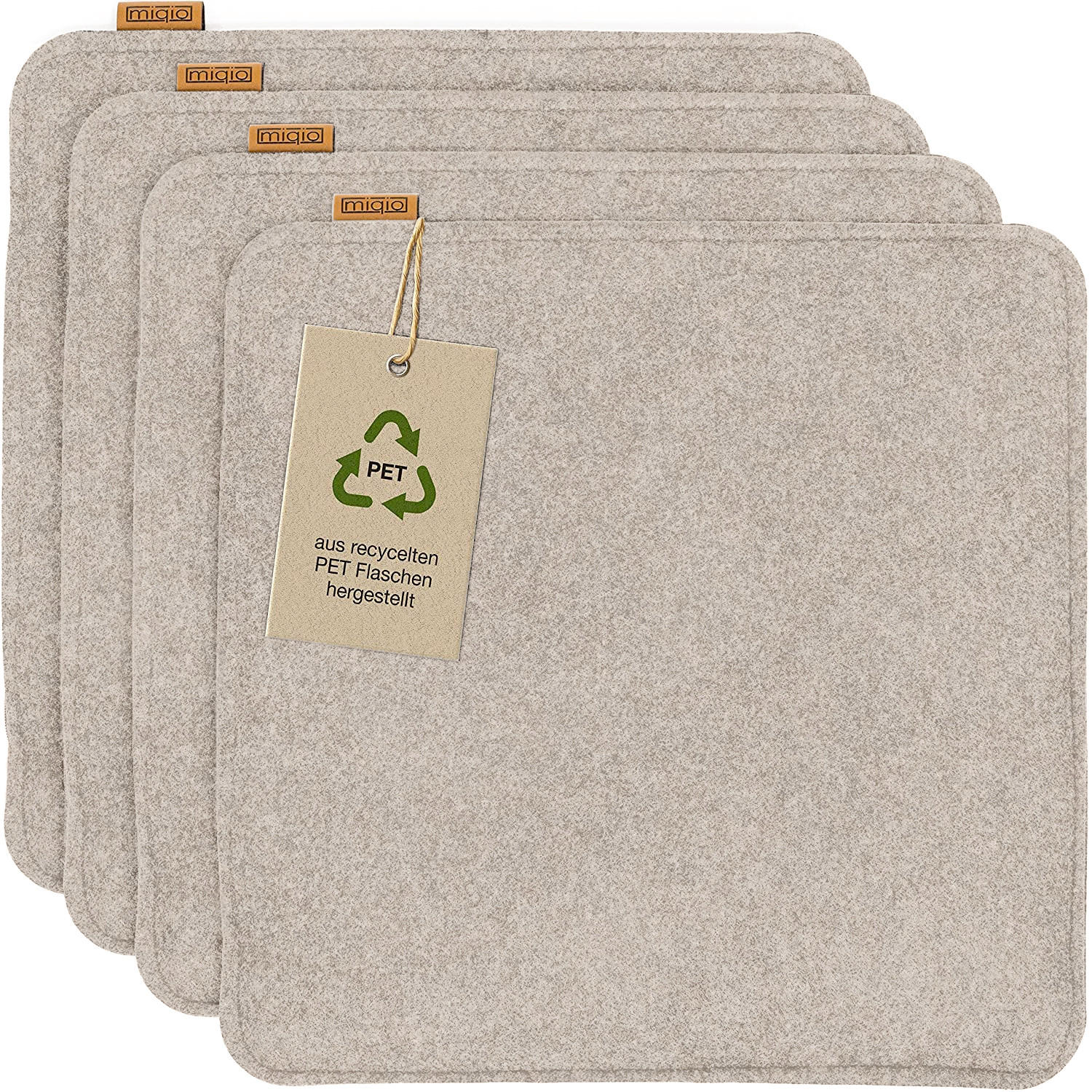 SITZKISSEN mit Antirutschnoppen 4er-Set - Beige, Textil (35/35/2cm) - Miqio Design