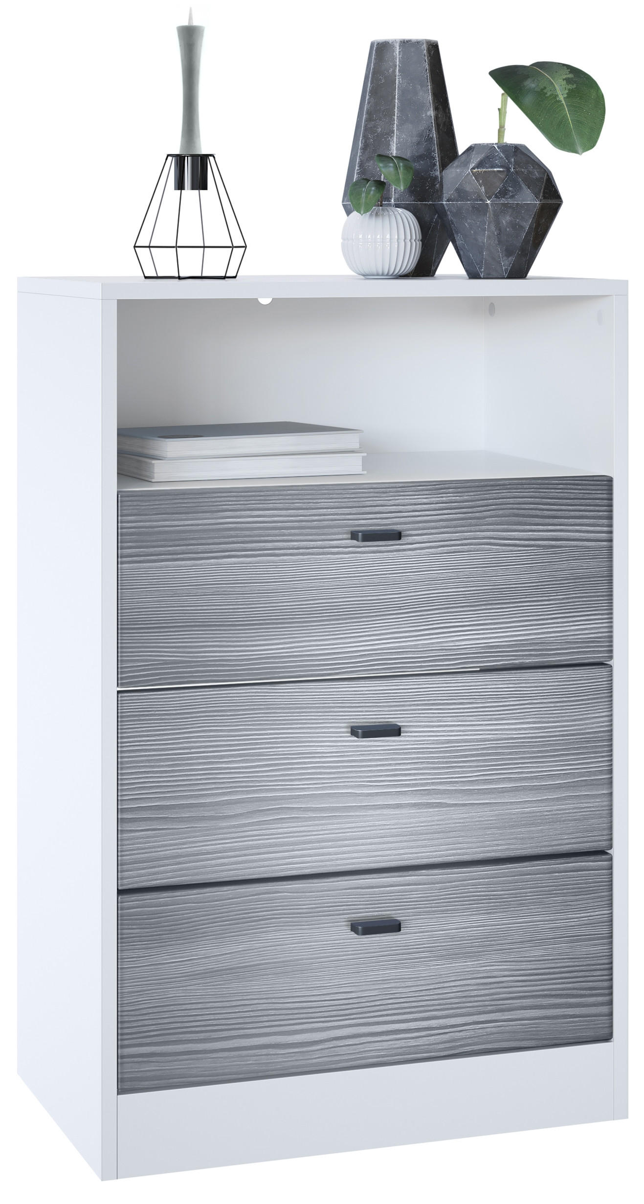 KOMMODE Pino Fronten in Avola-Anthrazit - Anthrazit, Holzwerkstoff (56/86.5/36cm) - Vladon
