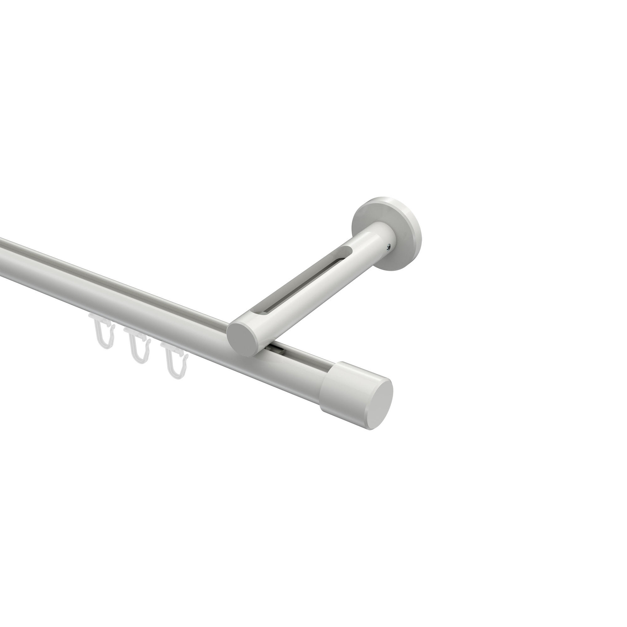 INNENLAUF-GARDINENSTANGEN-SET Siteno Santo 480 cm (geteilt in 3 x 160 cm), 1-läufig, 20 mm Ø Weiß - Weiß, Metall (480cm) - INTERDECO