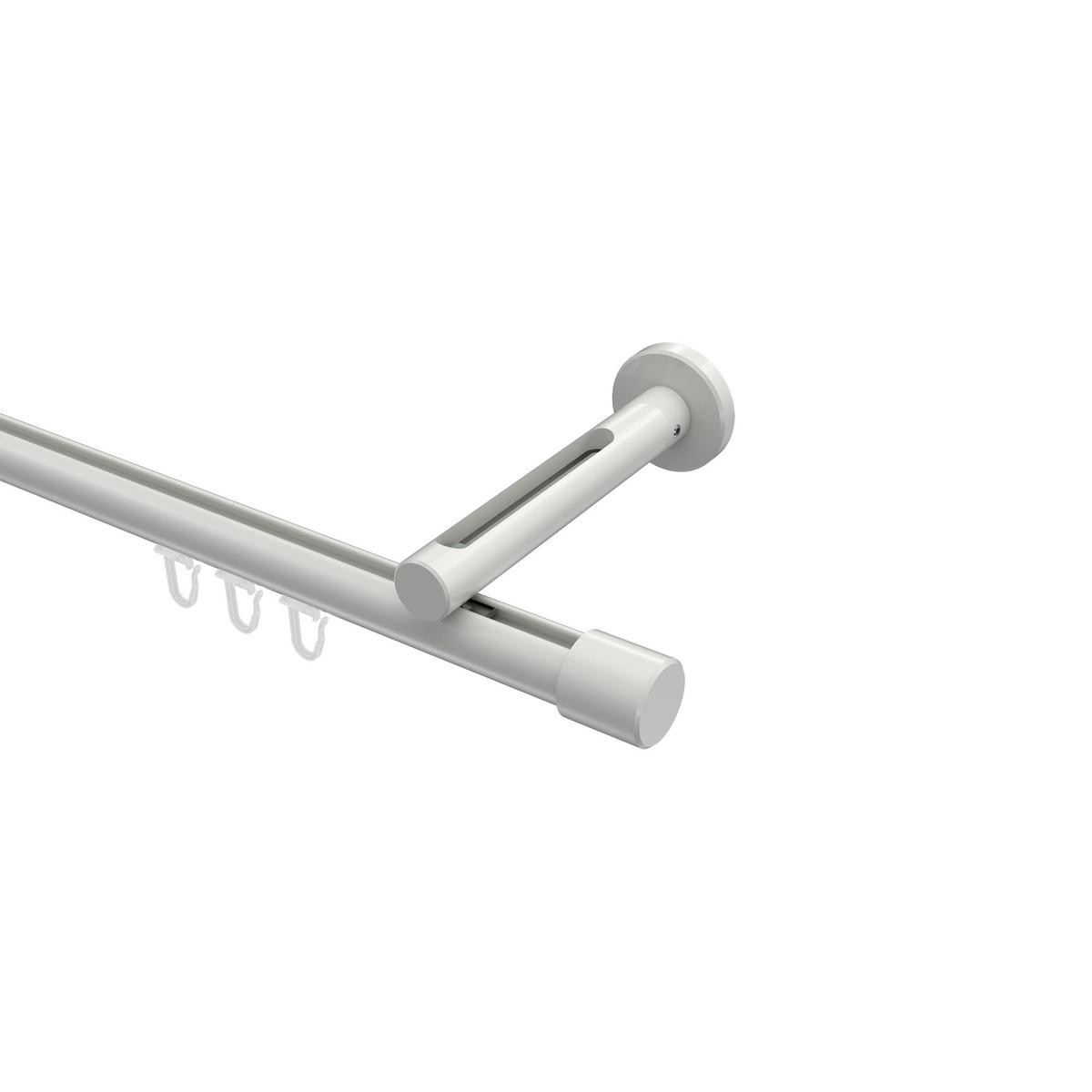 INNENLAUF-GARDINENSTANGEN-SET Siteno Santo 480 cm (geteilt in 3 x 160 cm), 1-läufig, 20 mm Ø Weiß - Weiß, Metall (480cm) - INTERDECO