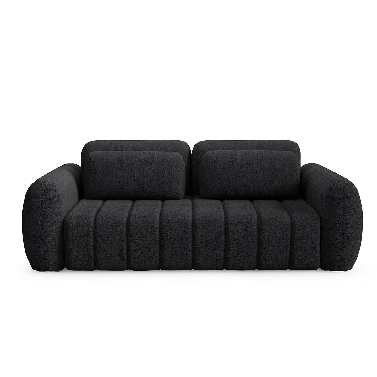 SOFA Cesar 3 Sitzplätze Schwarz - Schwarz, Holz (266/95/110cm) - Petits-meubles
