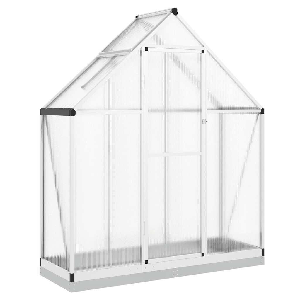 GEWÄCHSHAUS mit Fundamentrahmen Silbern 169x58x202cm Aluminimum - Silberfarben, Metall (58/202/169cm)