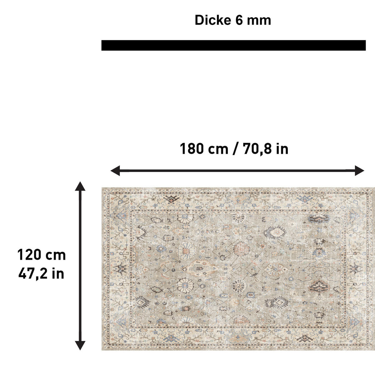 TEPPICH Monty 120x180 cm - Multicolor, Textil (120/180cm) - Bamyum