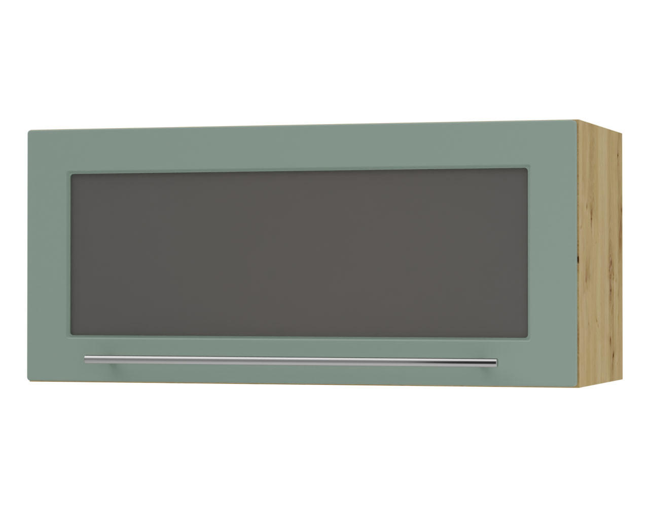 KLAPPHÄNGESCHRANK Kvantum W4BS/80 Mint Matt / Eiche Artisan Matt 80 / 32,5 / 36cm - Eiche Artisan/Mintgrün, Holz/Holzwerkstoff (80/36/32.5cm) - Feldmann-Wohnen