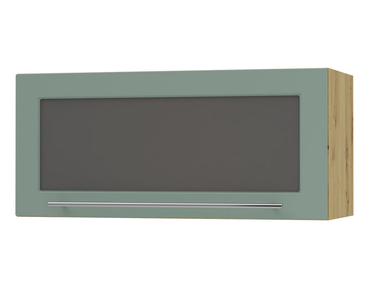 KLAPPHÄNGESCHRANK Kvantum W4BS/80 Mint Matt / Eiche Artisan Matt 80 / 32,5 / 36cm - Eiche Artisan/Mintgrün, Holz/Holzwerkstoff (80/36/32.5cm) - Feldmann-Wohnen