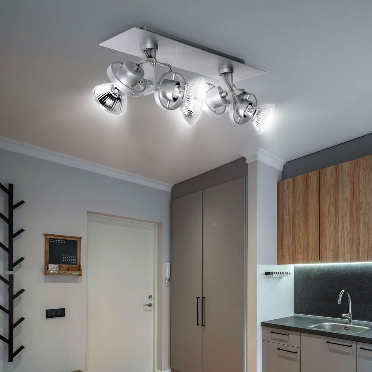 LED DECKENLEUCHTE IMOLA Silber Matt - Silberfarben, Metall (32/9/14.5cm)