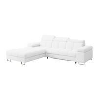 ECKSOFA mit Schlaffunktion Ottomane Links COMA L 271x203x79 Weiß Bouclé - Weiß, Holzwerkstoff/Textil (271/203cm) - ALTDECOR