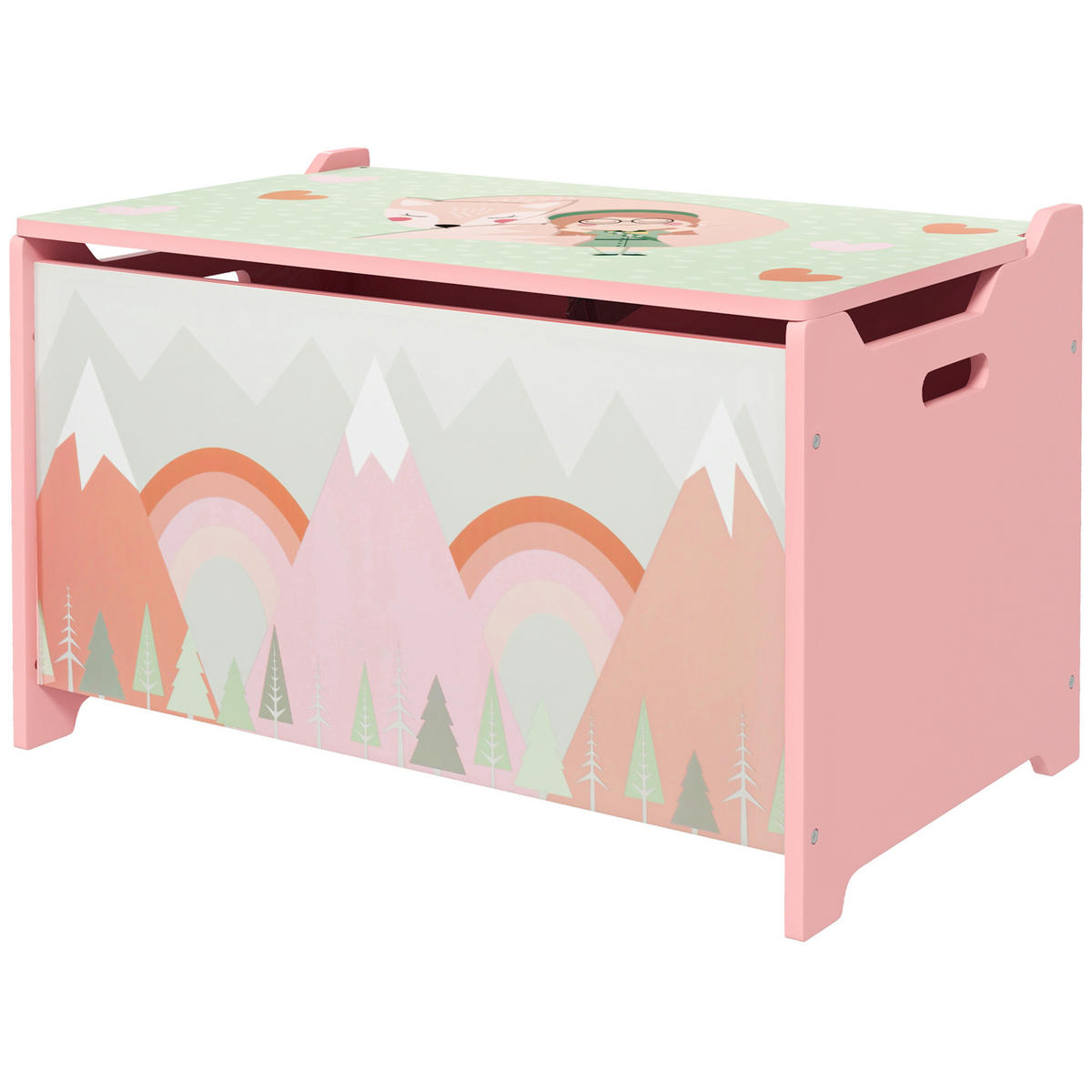 KINDERREGAL DE-17276 3 offene Ebenen & Bären-Design Natur - Pink, Holzwerkstoff (60/39/37cm) - ComfortXL