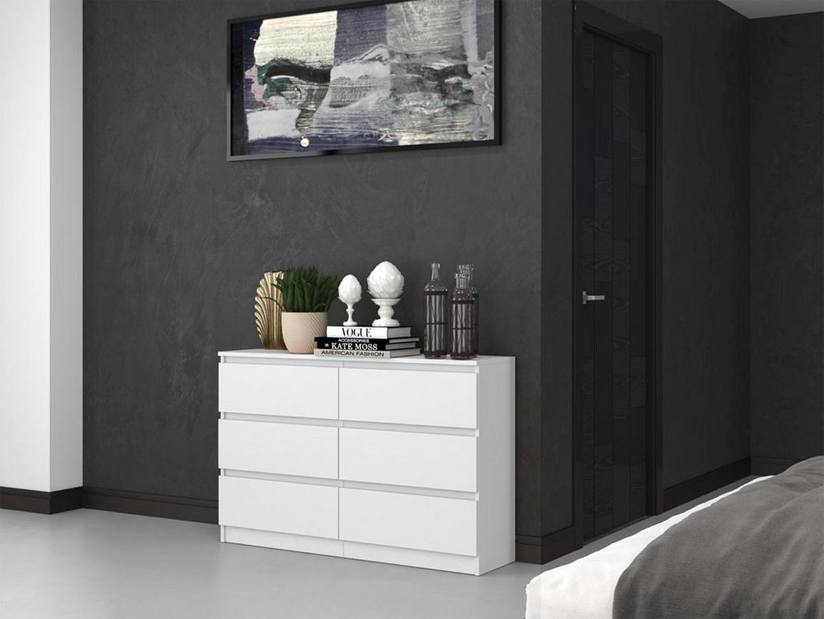 KOMMODE Malwa weiß, 75 x 120 x 30 cm - Weiß, Holzwerkstoff (120/75/30cm) - Selsey