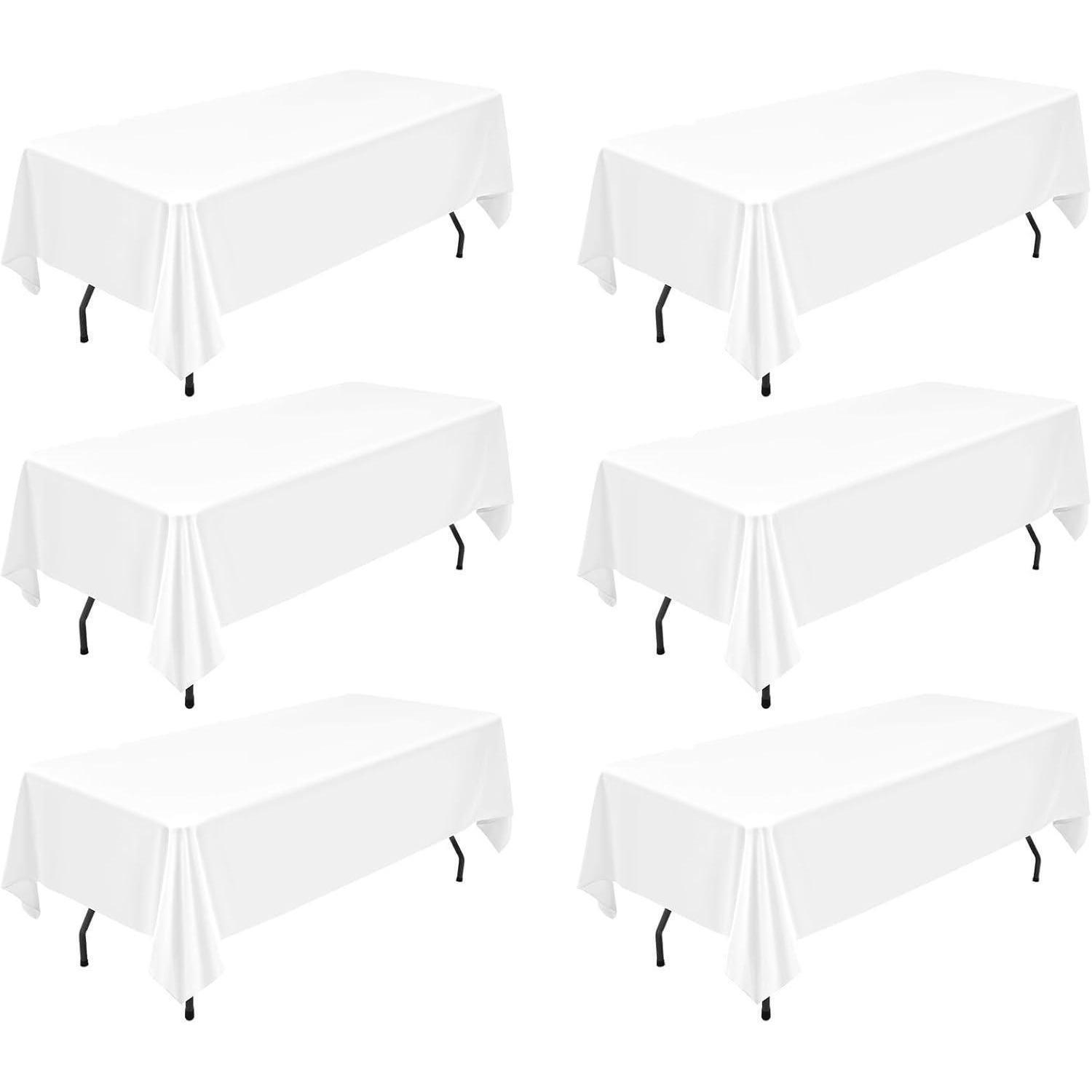 TISCHDECKE 6-teiliges Set Rechteckig Weiß 153 x 260 cm - Weiß, Textil (260/153/1cm)