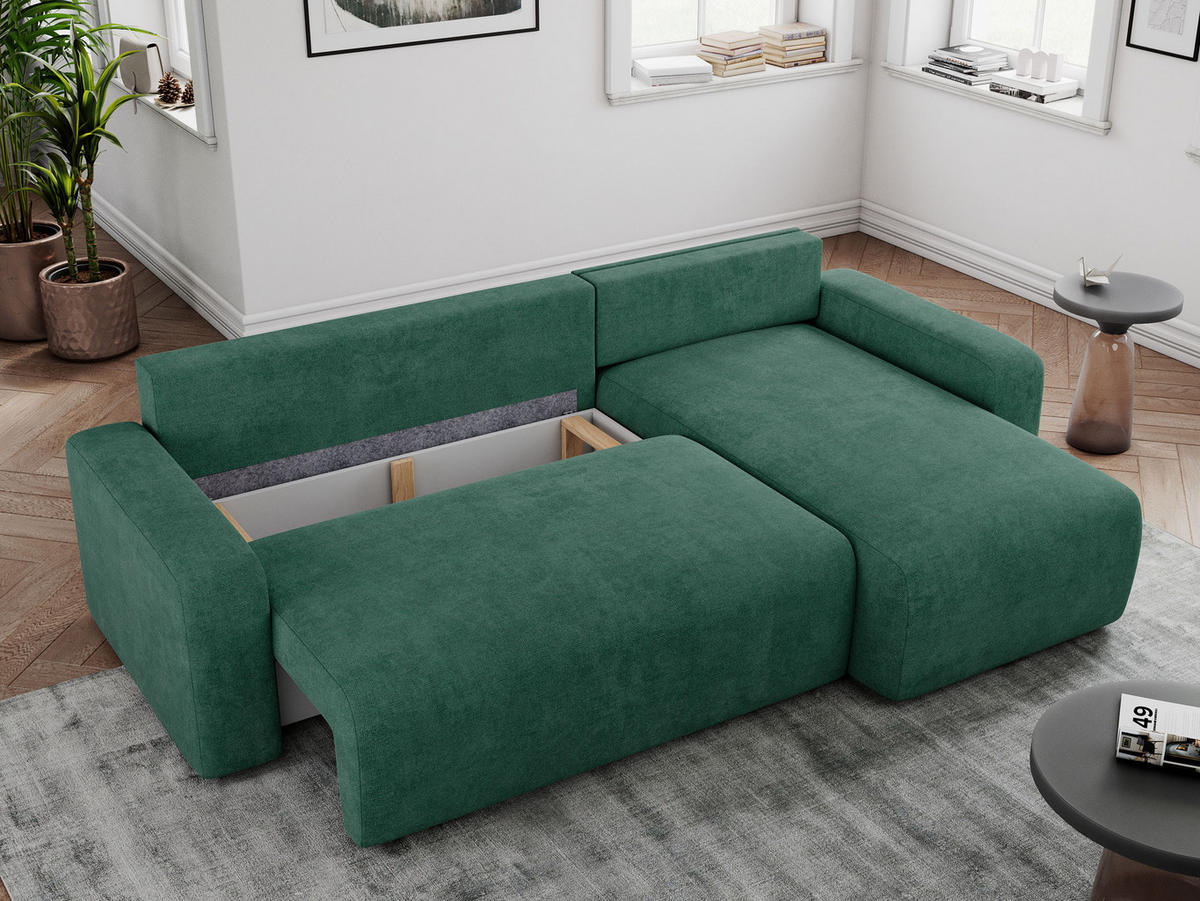 ECKSOFA ARGOS Grün Struktur - Schwarz/Grün, Kunststoff/Textil (245/150cm) - MKS