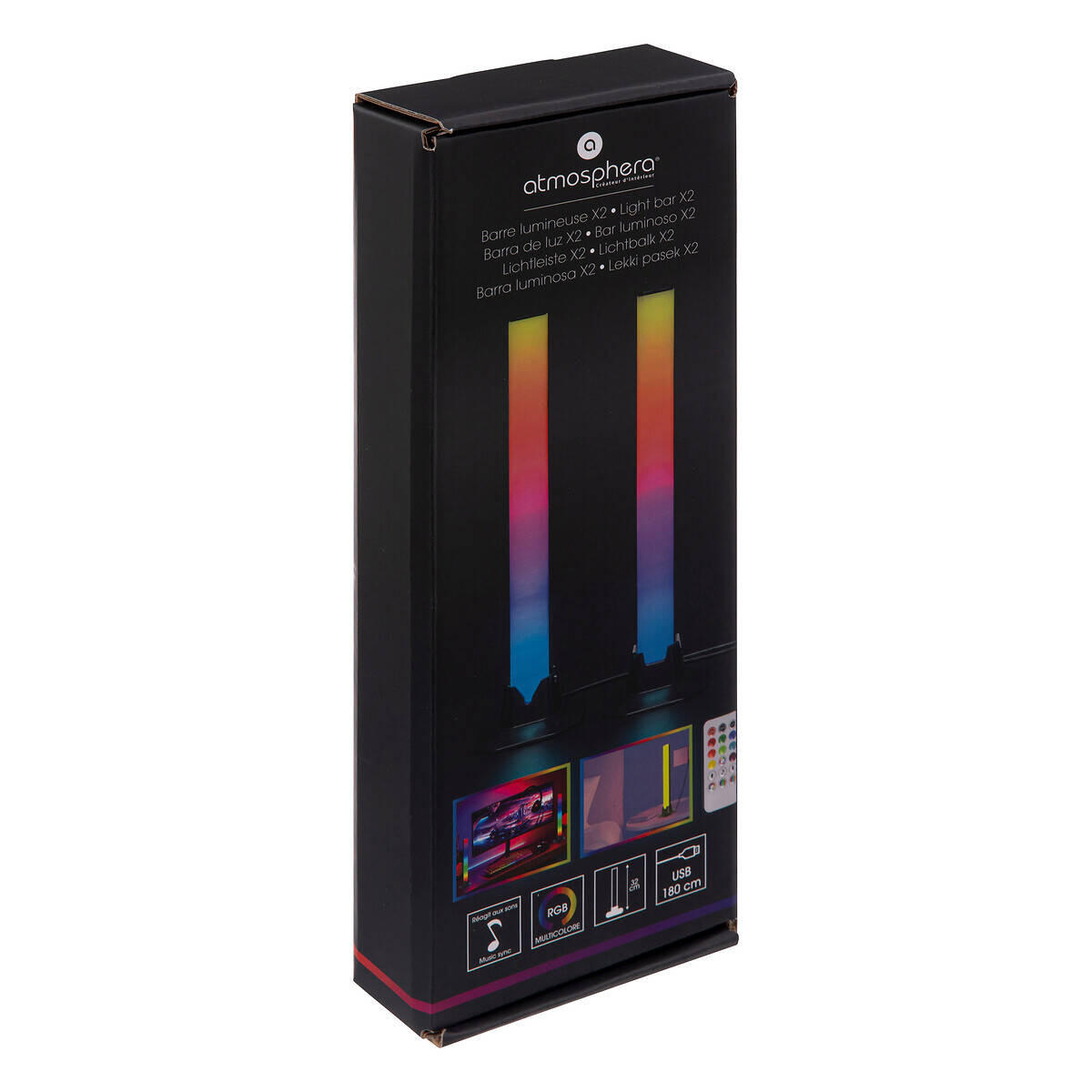 LED-STREIFEN Mehrfarbig 2er-Set - Schwarz, Kunststoff (9.1/32.5cm) - Atmosphera Createur d´interieur
