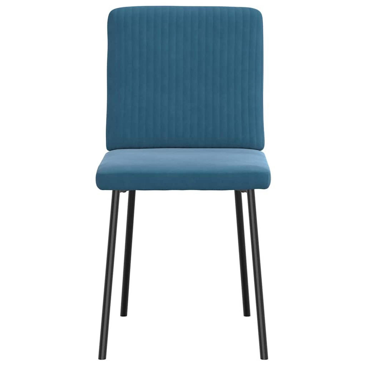 ESSZIMMERSTÜHLE 2 Stk. Blau Samt 45*54*83cm - Blau, Metall (45/83/54cm) - ZMH