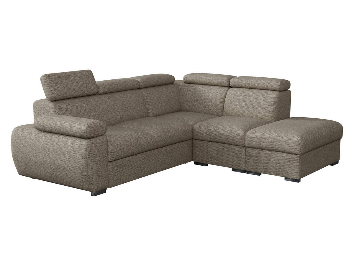 ECKSOFA Boston 2RR1P, Seite: Rechts 2R+R+1P(65)+PUFAP - Kaschmir/Silberfarben, Holz/Textil (260/230cm) - MIRJAN24