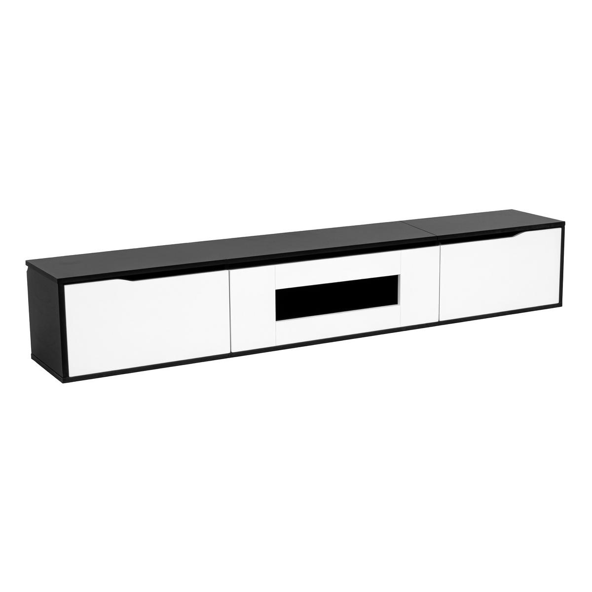 TV-LOWBOARD Schwarz-Weiß 180/35/30 cm - Schwarz, Holzwerkstoff (180/30/35cm) - PANGIVO