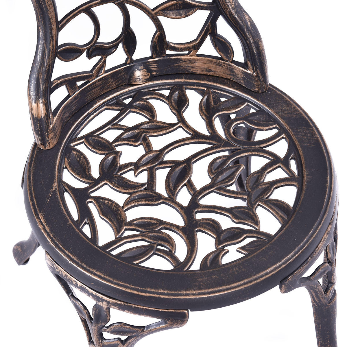 SITZGRUPPE Antik Bistroset Balkonset Kupfer(3-teilig) - Kupferfarben, Metall - COSTWAY