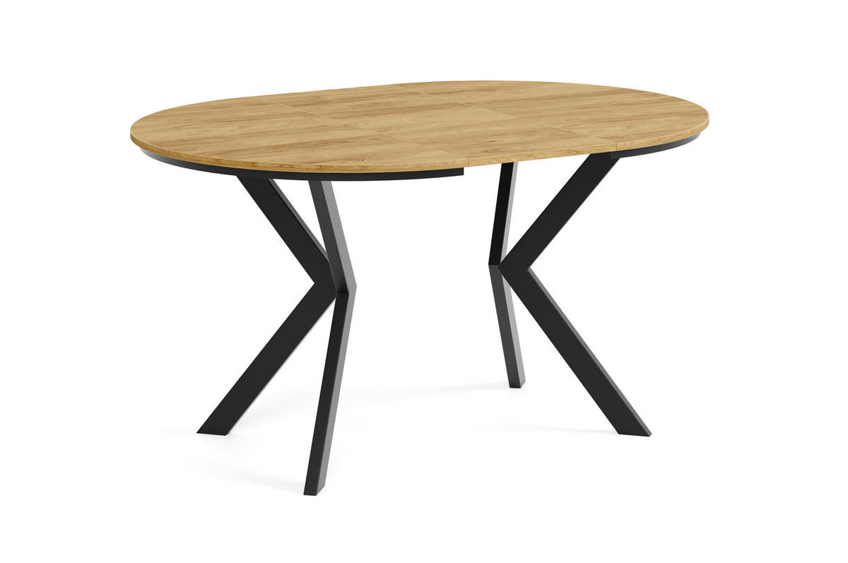 ESSTISCH EVO mit Felge - Hellbraun/Schwarz, Holzwerkstoff/Metall (90/90/76cm) - Meblini