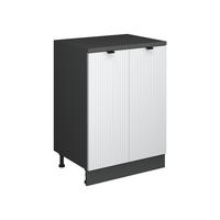 KUHINJSKA OMARA ZA POŠEVNE STREHE R-Line, Belo valovanje, 60 cm brez naklona z 2 vrati - bela/antracit, leseni material (60/83.8/46cm) - Vicco