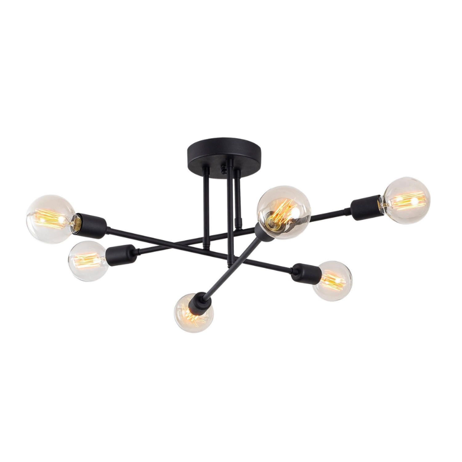 DECKENLEUCHTE andrea farbe schwarz 40w - Schwarz, Holz (64/64/30cm) - Concept Usine