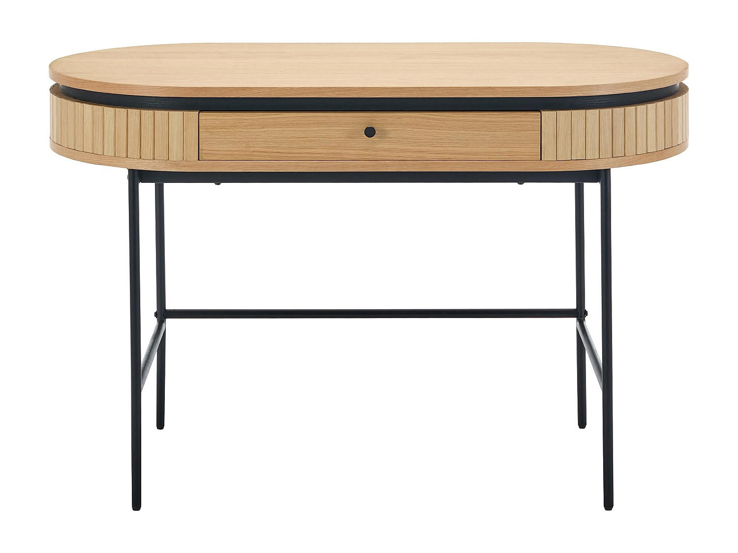 SCHREIBTISCH - 120 cm x 60 cm - Holz, Platte - Schwarz, Naturfarben Hell - CARDIONA - Schwarz/Naturfarben, Holz (60/120/76cm) - Vente-Unique