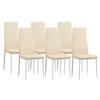 STUHL MILANO Lederimitat Metallbeine 6er Set Beige - Beige, Kunststoff/Metall (42/98/43cm) - Albatros