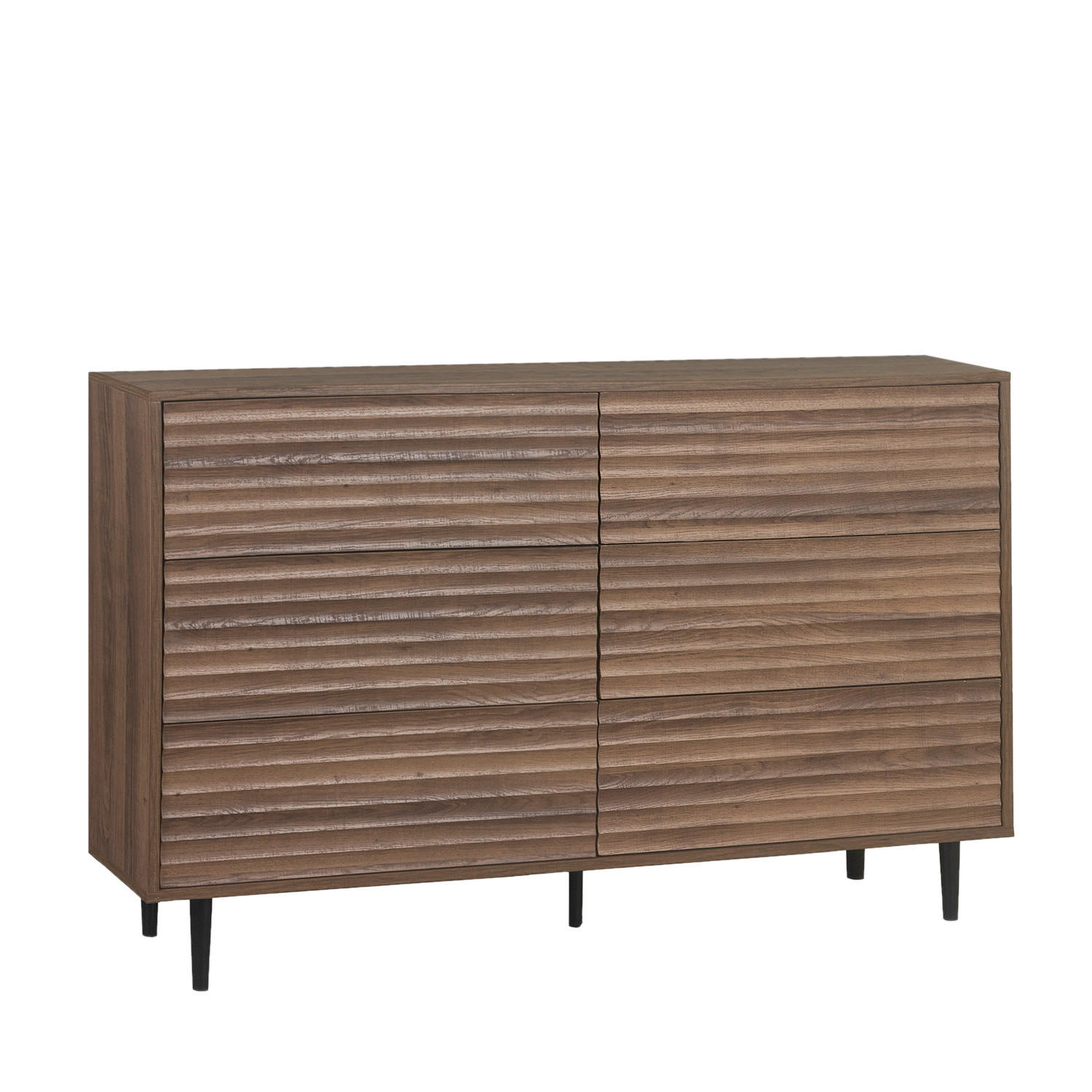 SCHUBLADENKOMMODE DOPPELTE Evoke Walnuss 120 cm x 85 cm - Walnussfarben, Holzwerkstoff (120/85/40cm)