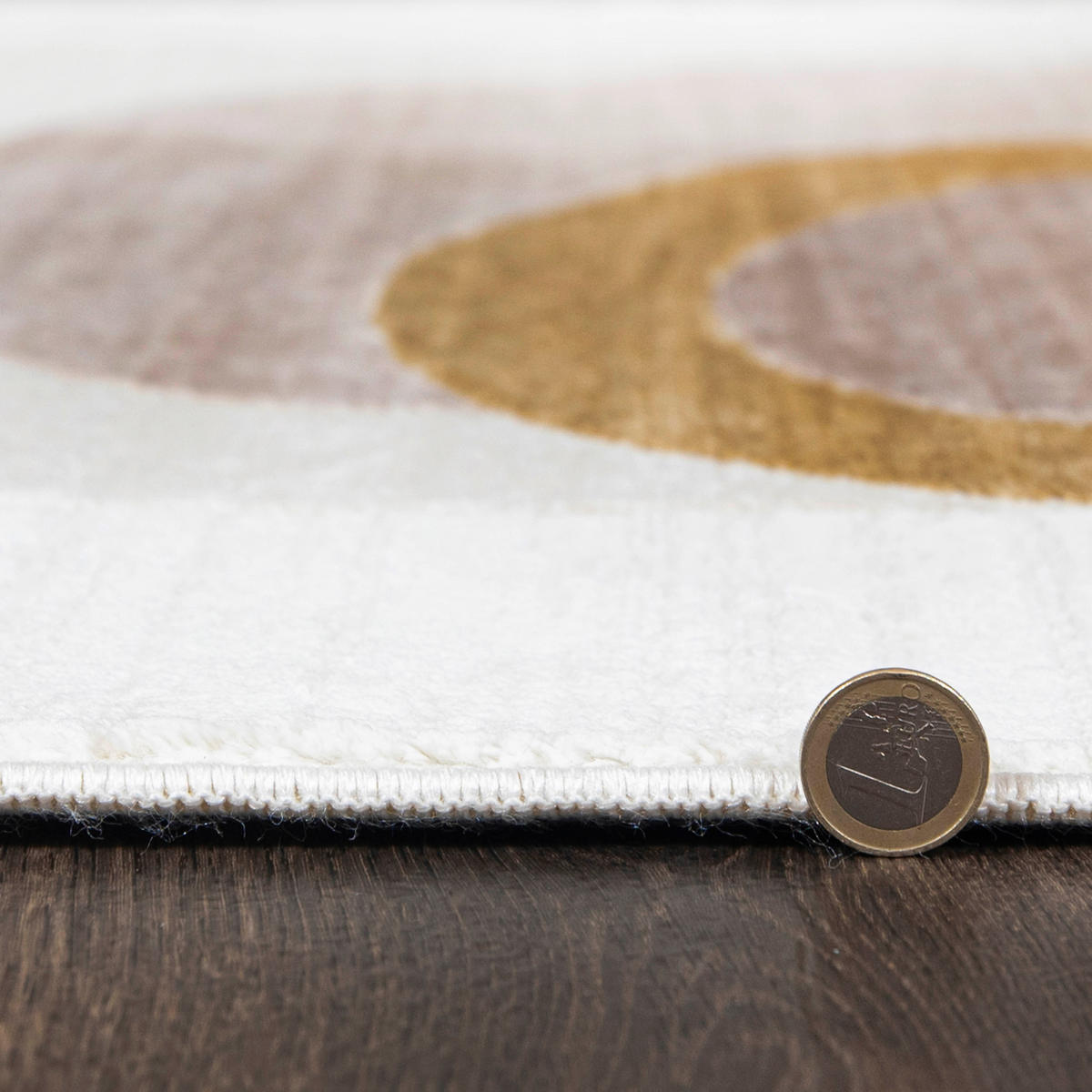 TEPPICH Beige Abstrakt - Kurzflor Unregelmäßig Unregelmäßige Form - Weiß Ecru Creme Golden - 160 x 220 cm - Beige, Textil (160/220cm) - Mazovia