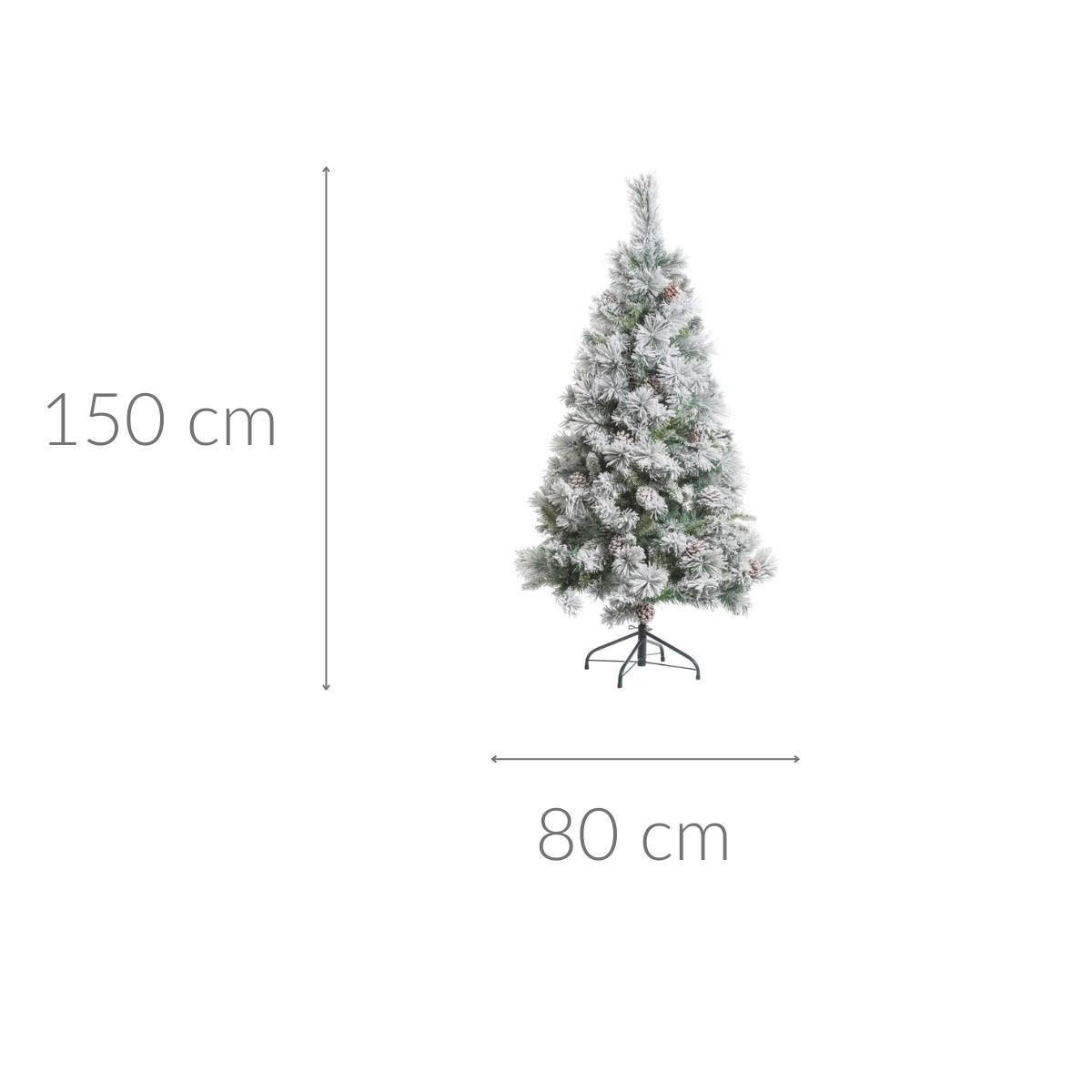WEIHNACHTSBAUM schneebedeckt 80/80/150 cm - Weiß, Kunststoff (150cm) - Fééric Lights and Christmas