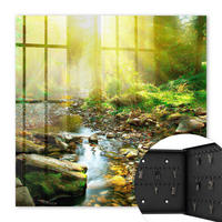 SCHLÜSSELBOX Schwarz 30x30 cm- Türöffnung nach rechts - Waldbach - Grün, Metall (30/30/5cm) - TULUP
