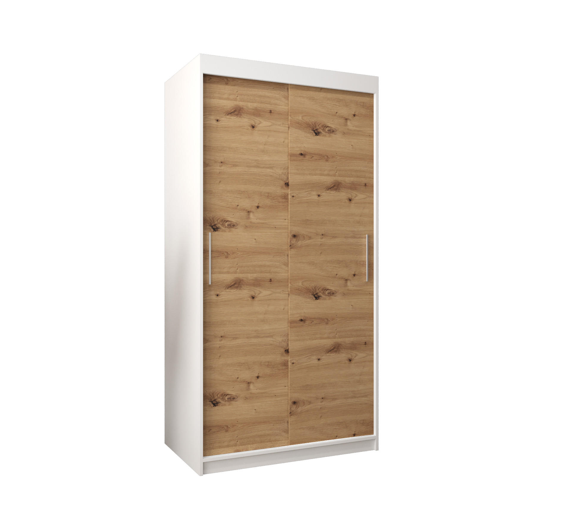SCHWEBETÜRENSCHRANK 200/100/62 2-türig - Silberfarben/Eiche Artisan, Holz/Kunststoff (100/200/62cm) - Abiks Möbel