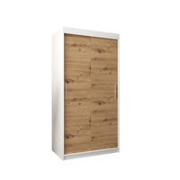 SCHWEBETÜRENSCHRANK 200/100/62 2-türig - Silberfarben/Eiche Artisan, Holz/Kunststoff (100/200/62cm) - Abiks Möbel